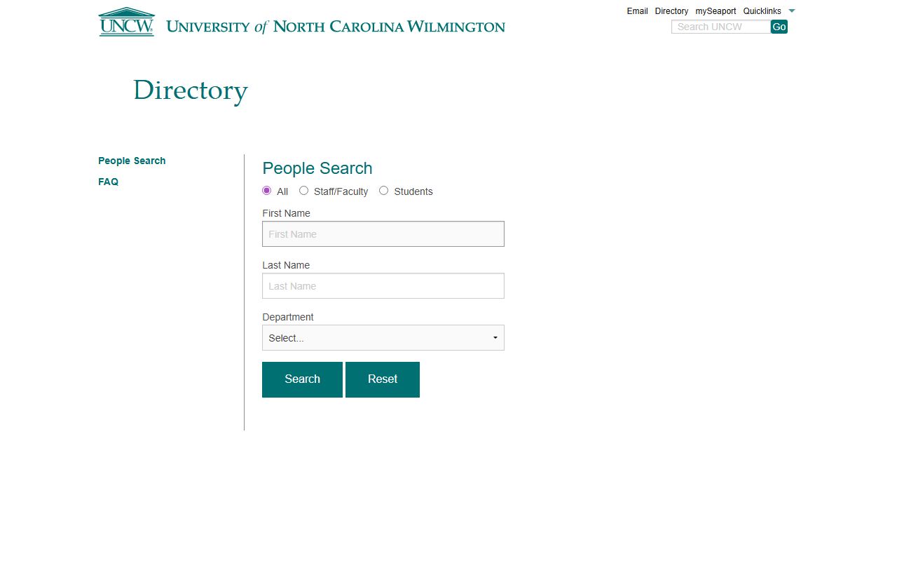 Wilmington phone directory UNCW directory search