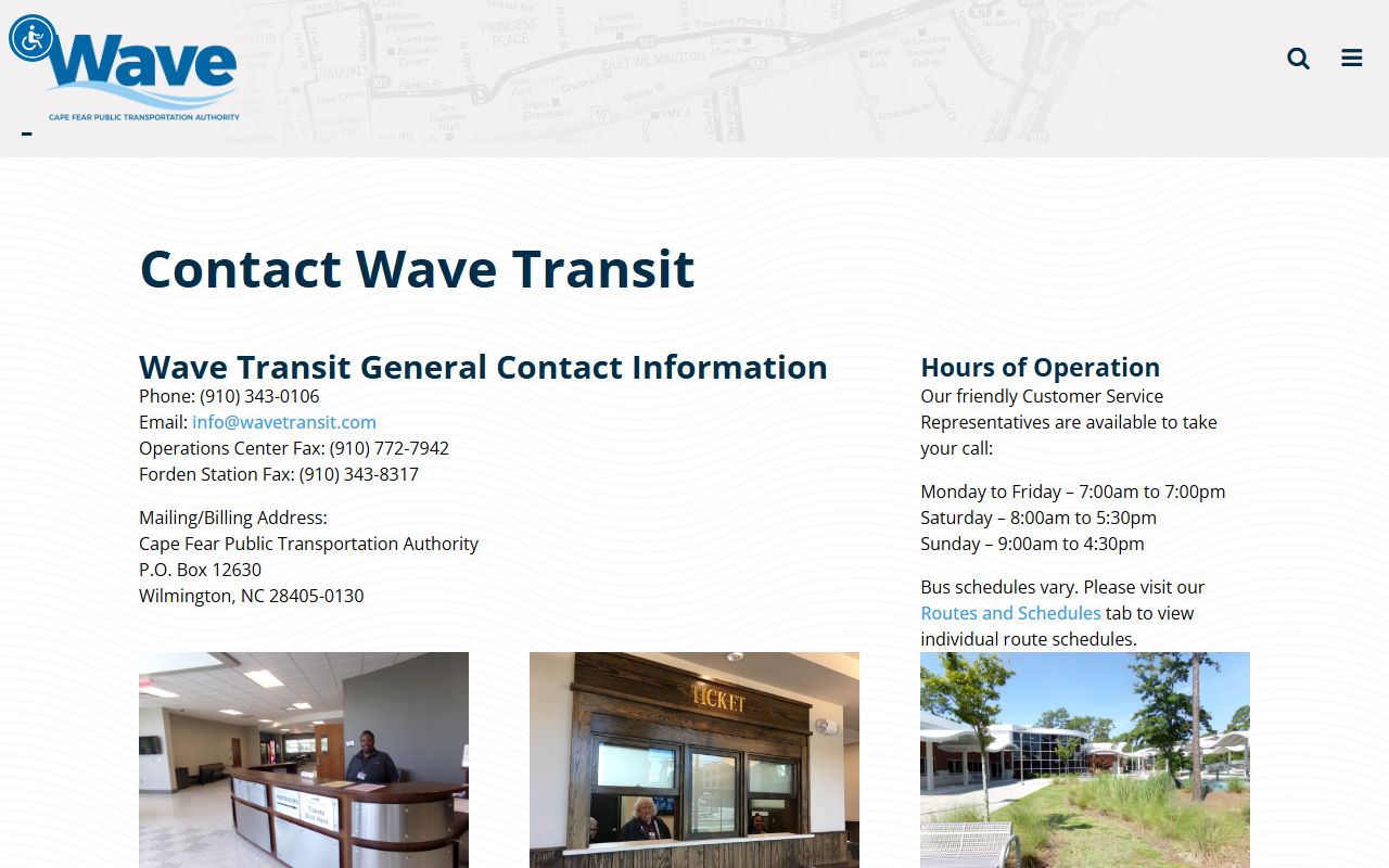Wilmington phone numbers for Wave Transit customer service